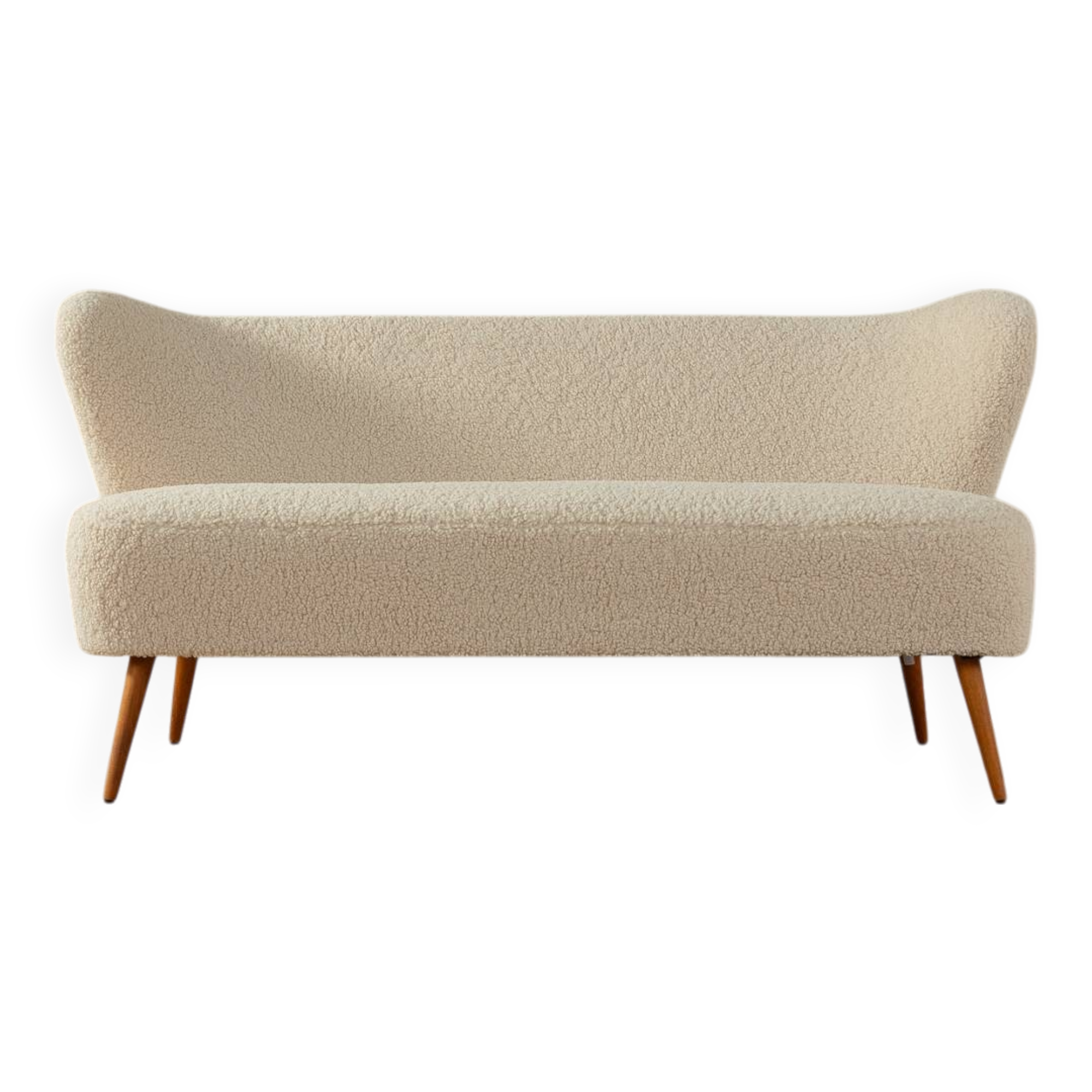 Vintage Cocktail Sofa in Teddy-Fabric
