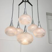 Vintage Italian Crystal and Chrome Chandelier, 70s