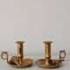 Set of 2 brass cellar rat candlesticks