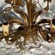 Hans Kögl vintage 1960s gold metal flower chandelier