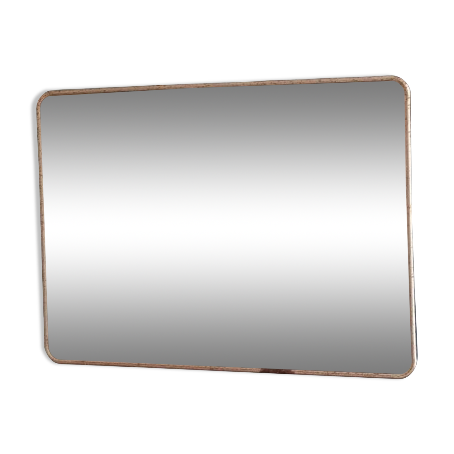 Barber mirror patinated metal surround