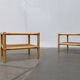 Vintage bamboo and glass side tables, 1970s, set of 2