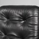 Modernist Black Leather Swivel Lounge Chair, Netherlands, 1960s