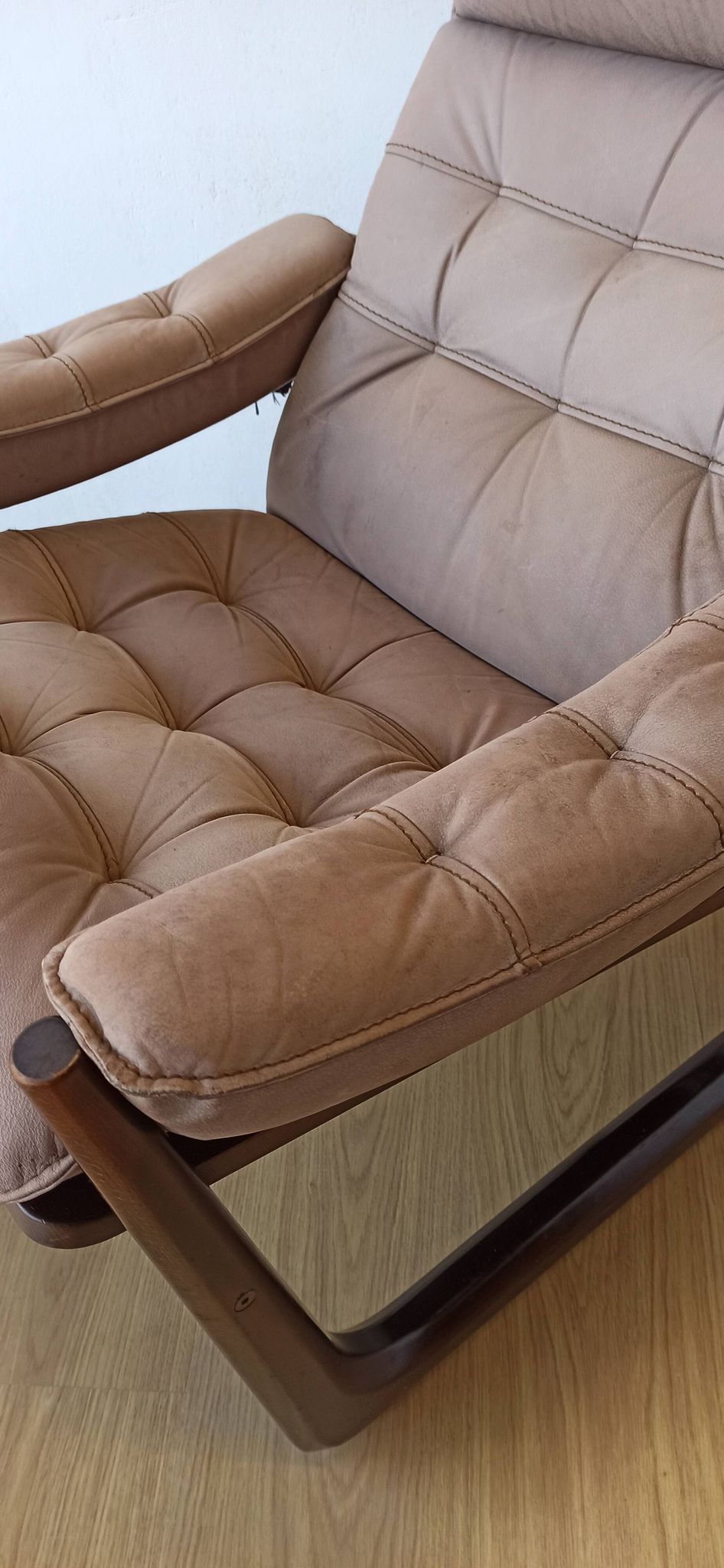 Genega Møbler leather armchair, Denmark, 1960s.
