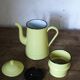 Yellow enamel coffee maker