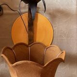 Vintage wrought iron burlap table lamp