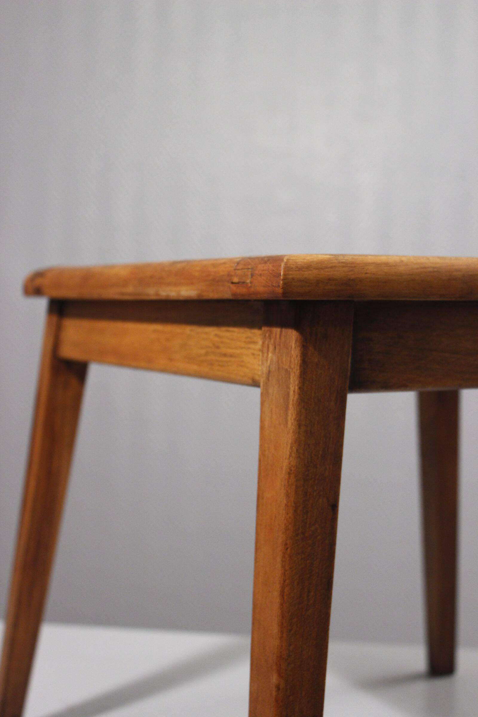 Vintage plant stand side table wood & ceramic 1950s