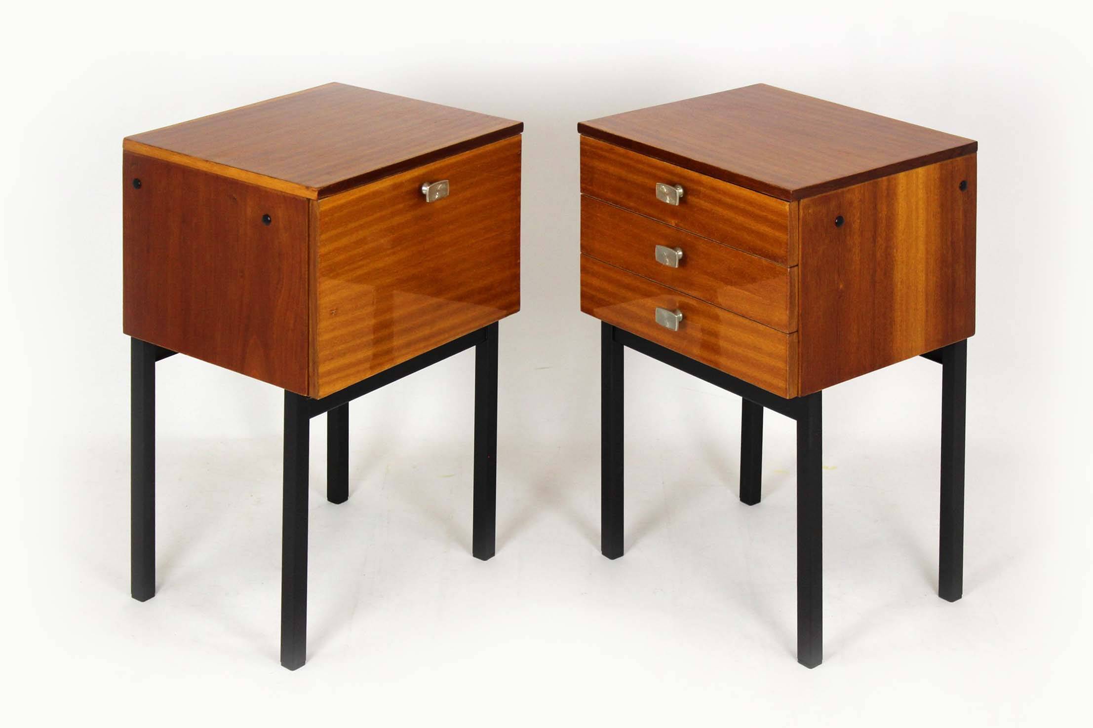 Mid-Century Modern Czechoslovakian Mahogany Nightstands by Up Závody, 1970s