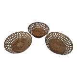 Set of 3 Vintage woven rattan baskets