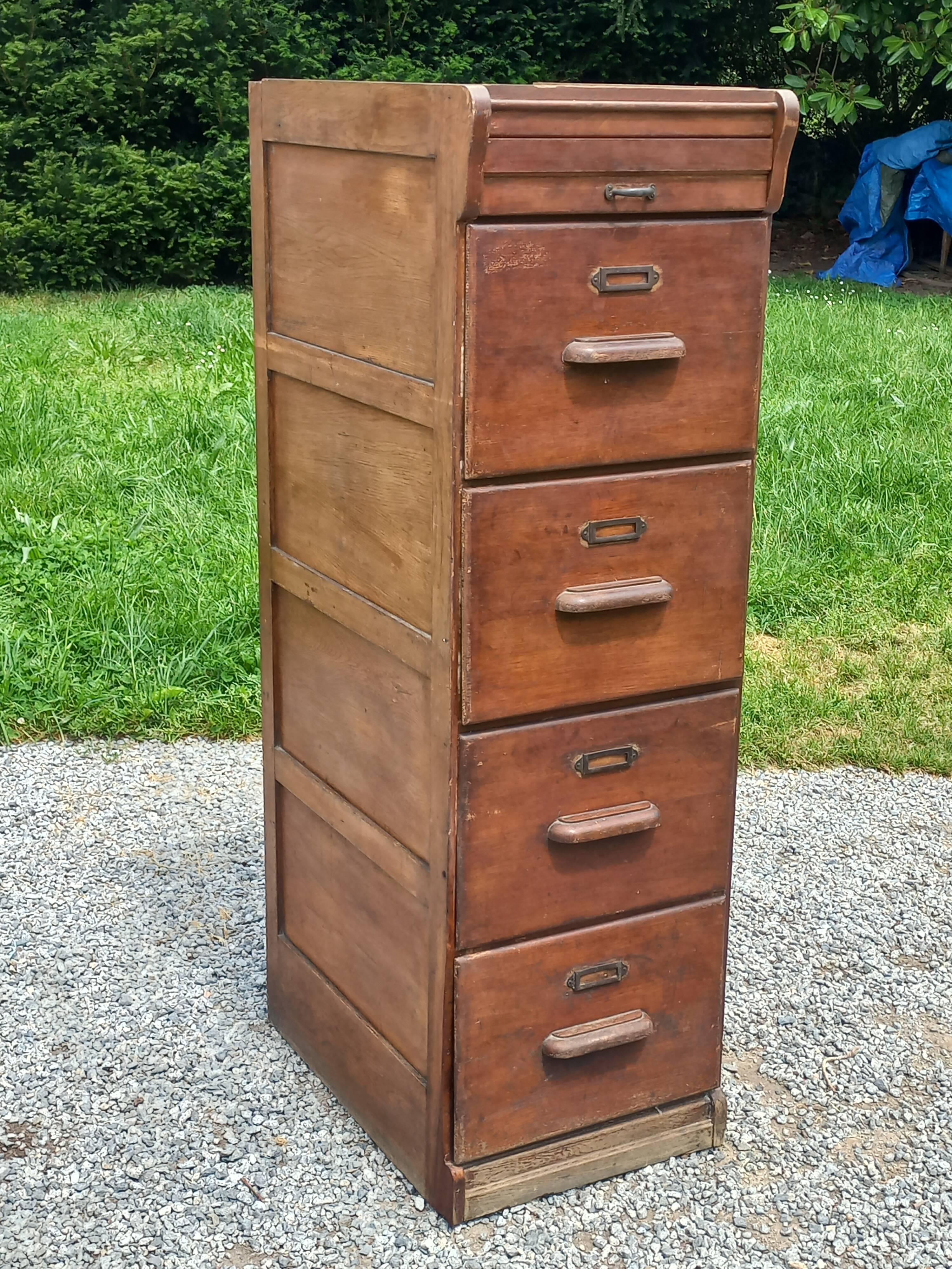 Oak craft cabinet with 5 drawers from the 1930s/1950s