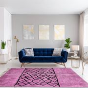 Tapis marocain moderne rose 370x280cm