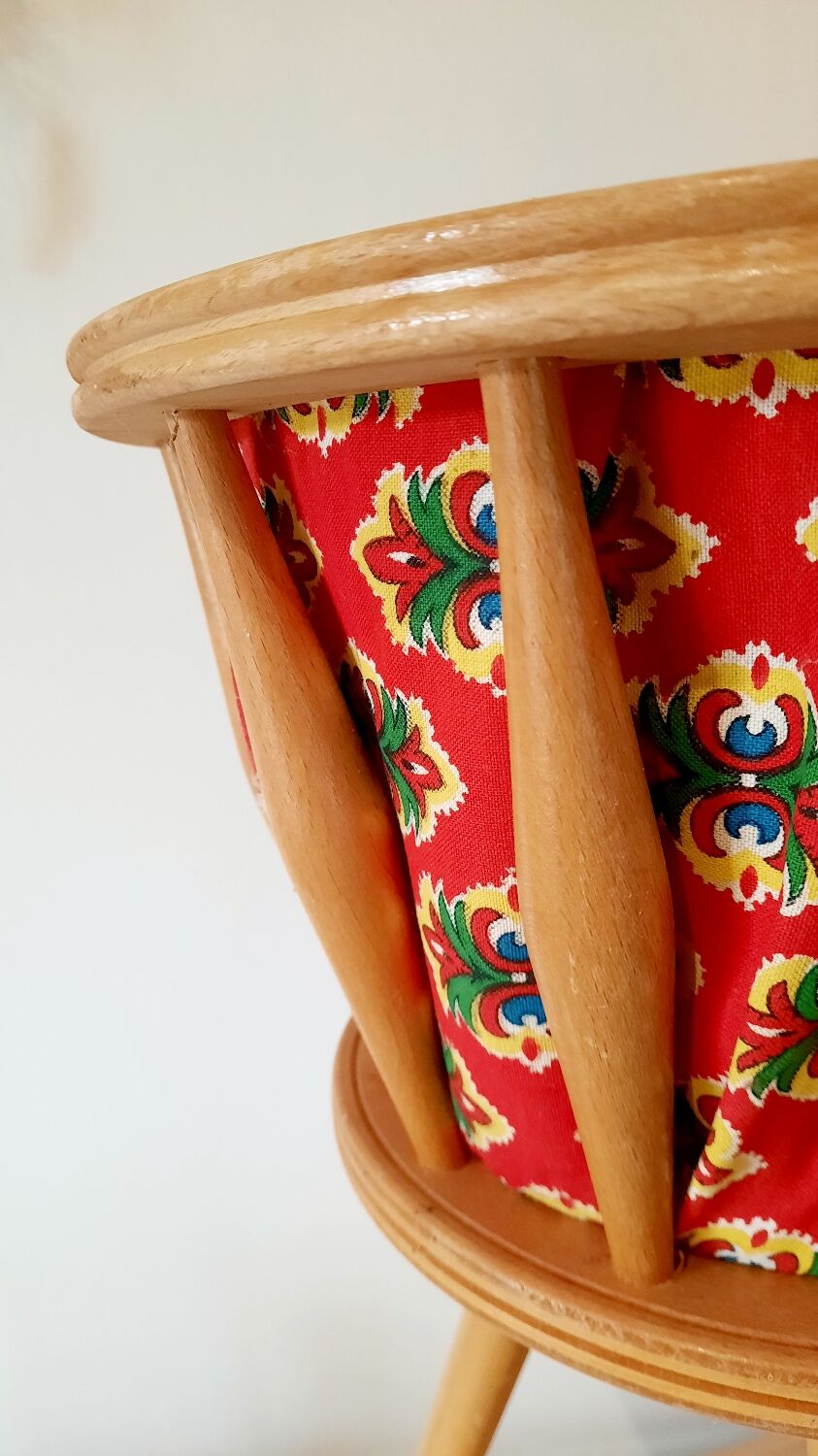 Vintage sewing basket worker