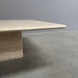 Large vintage travertine coffee table, 1970s