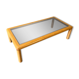 table basse en bois et - plexiglas