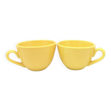 Set of 2 mustard yellow ceramic mugs