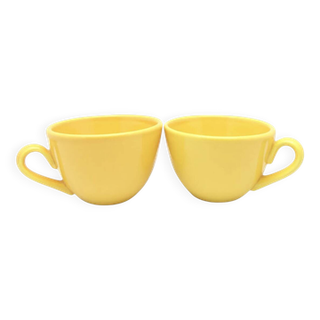 Lot de 2 tasses en céramique jaune moutarde