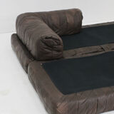 Canapé vintage en cuir patchwork des années 1970