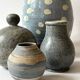 Set of 2 handmade ceramic vases