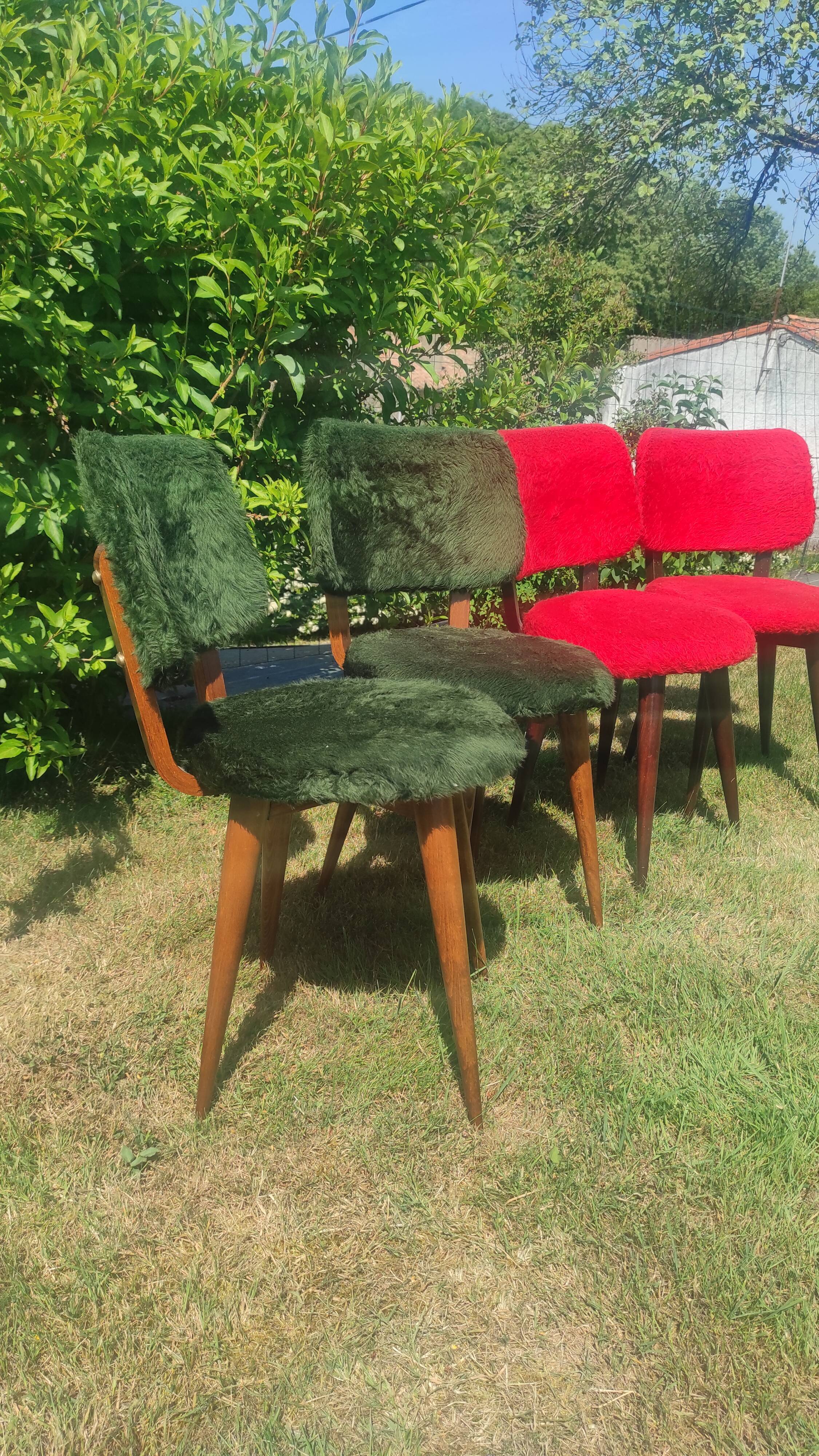 Fur chairs compass feet