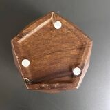 Ceramic flowerpot with wood decor