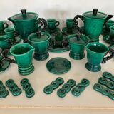 Service a thé et café en grès émaillé Marius Giuge XX siècle