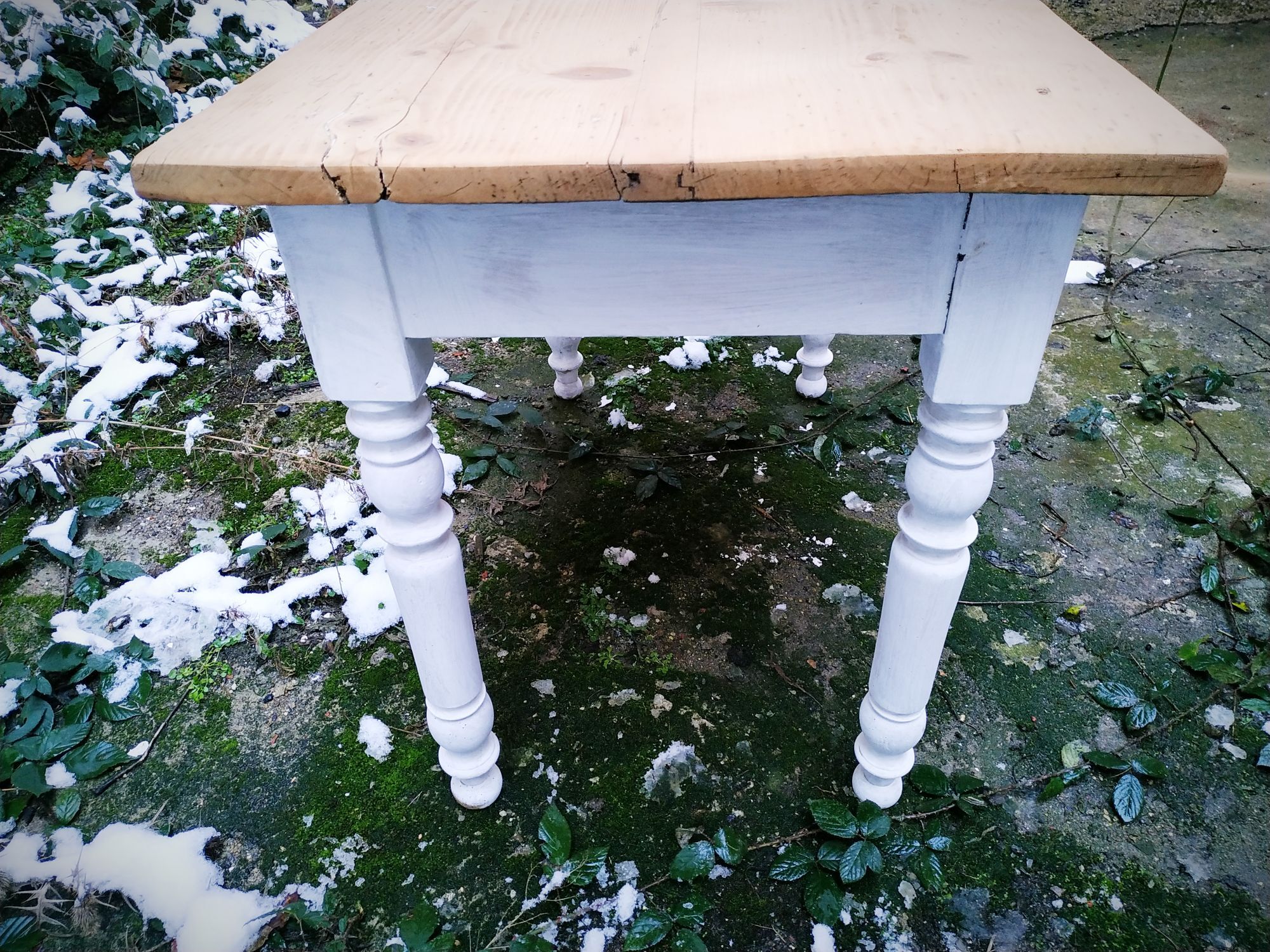 Patinated fir table