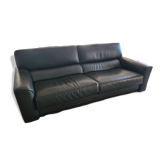 Large 3-seater anthracite leather sofa Roche Bobois