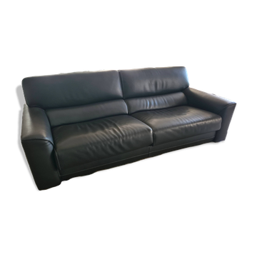 3-seater anthracite leather sofa Roche Bobois