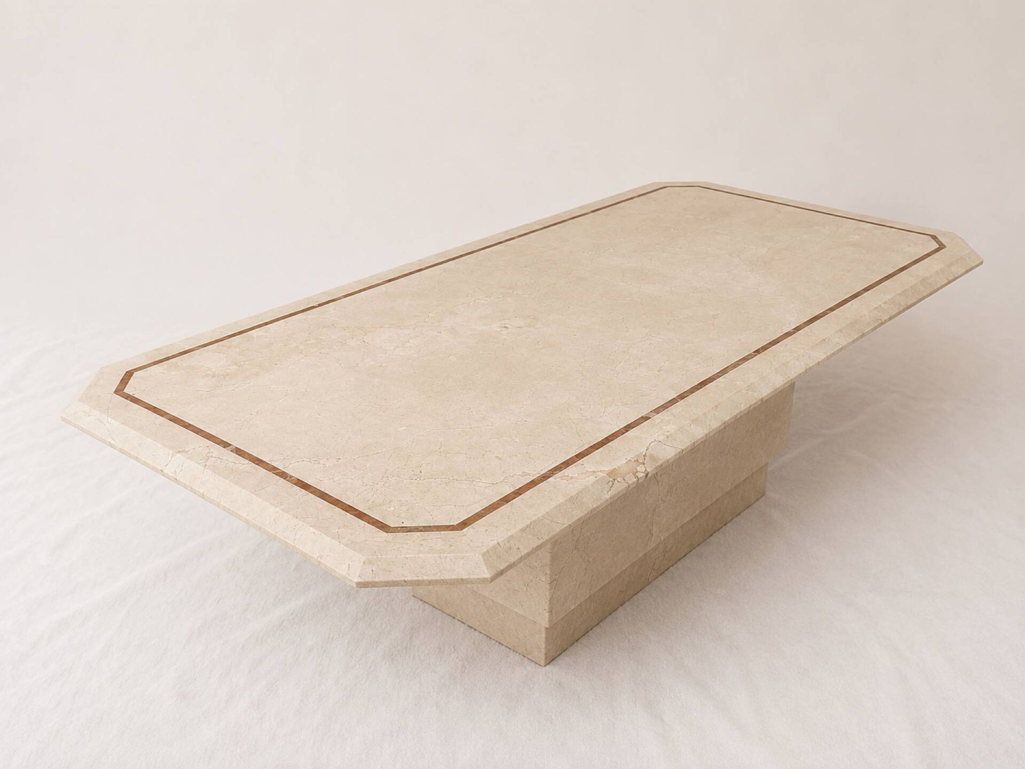 Marble inlaid coffee table, Italian Hollywood Regency style from the 70s.