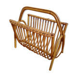 Vintage rattan magazine holder