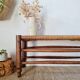 Turned wooden bench and straw - 1950s