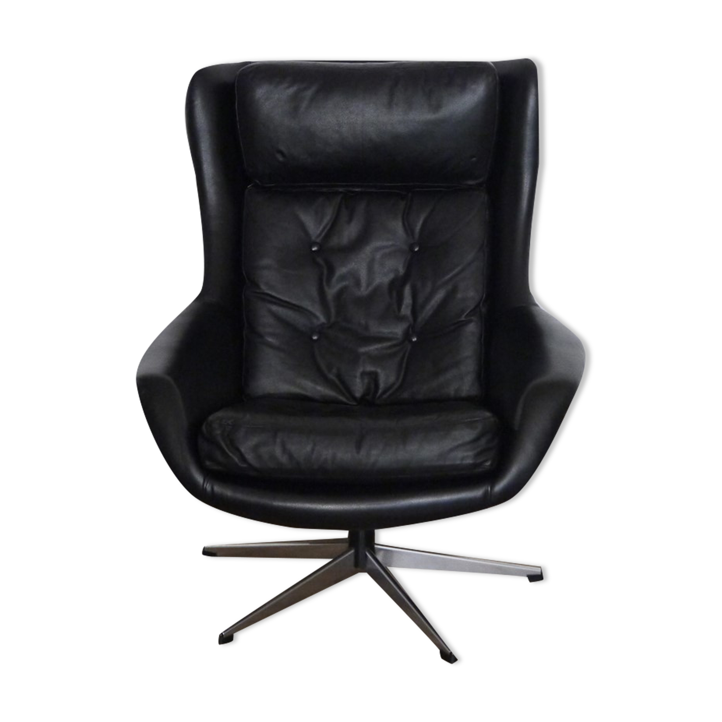 Scandinavian leather armchair 1970