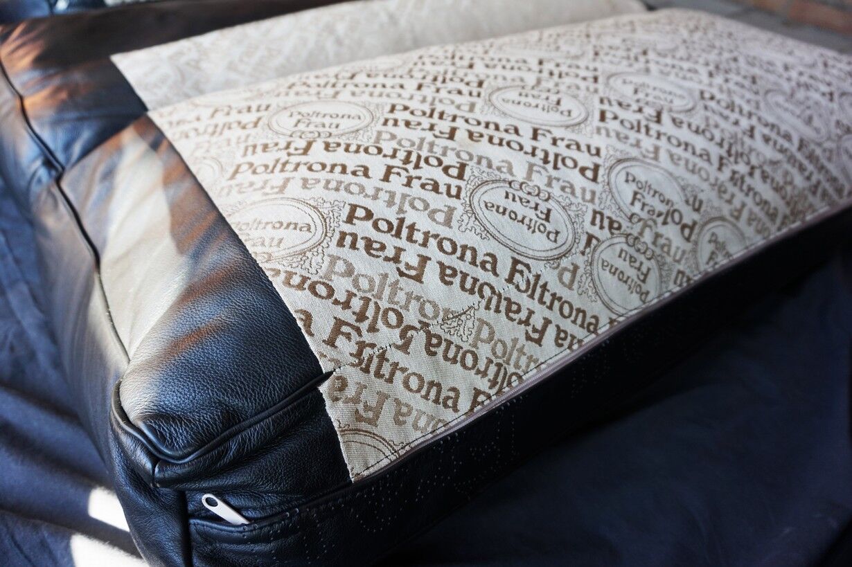 Black Leather Sofa by Tito Agnoli for Poltrona Frau, Italy, 1980s