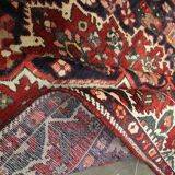 Tapis persan vintage en laine rouge tissée à la main - 211x306cm