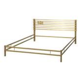 Vintage double bed in metal and brass Luciano Frigerio 1970s modernism