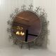 Huge round wrought iron wall mirror 1960’s