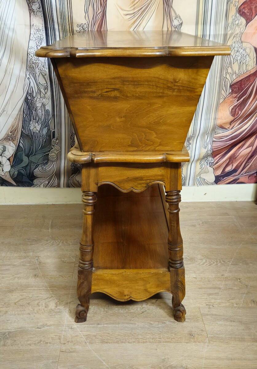 Bread trough / carved walnut – animated scene decoration – early 20th century