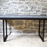 Ceramic and metal coffee table 60s