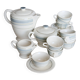 Vintage 10-person coffee set with Salins earthenware and geometric design