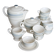 Vintage 10-person coffee set with Salins earthenware and geometric design