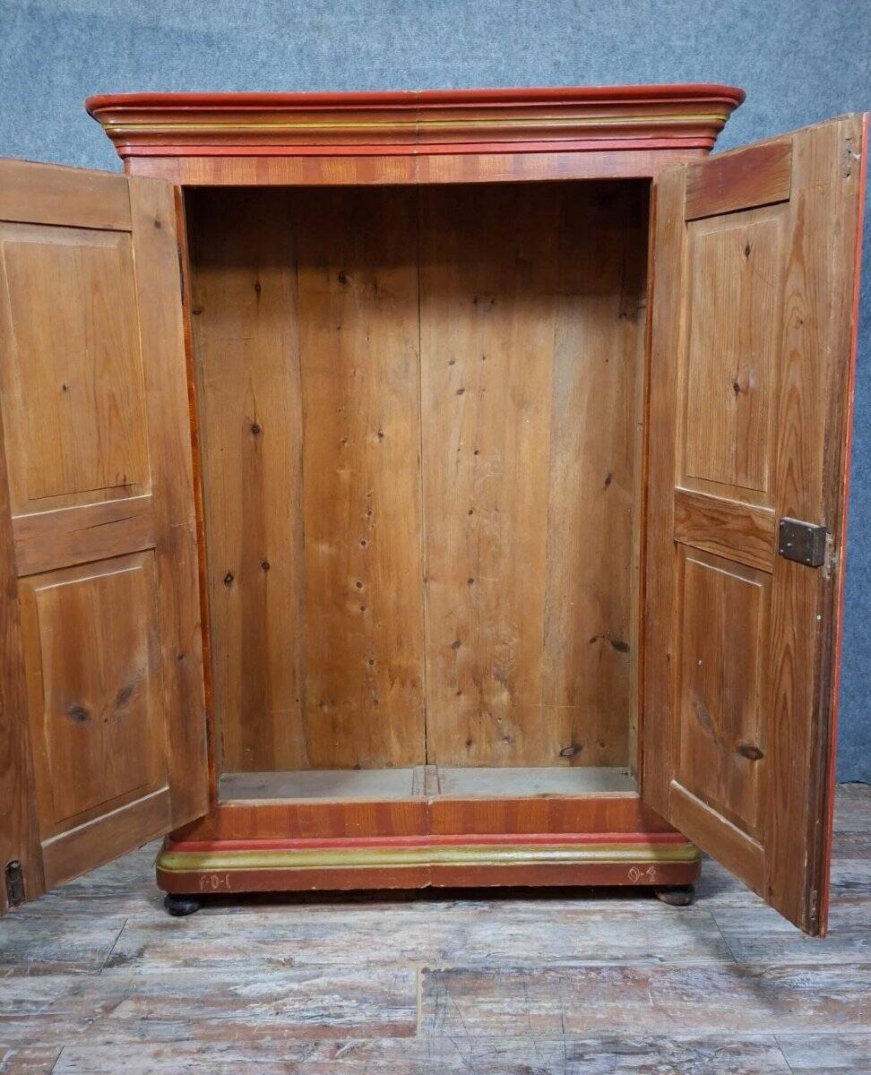 Polychrome Alsatian wardrobe – 19th century