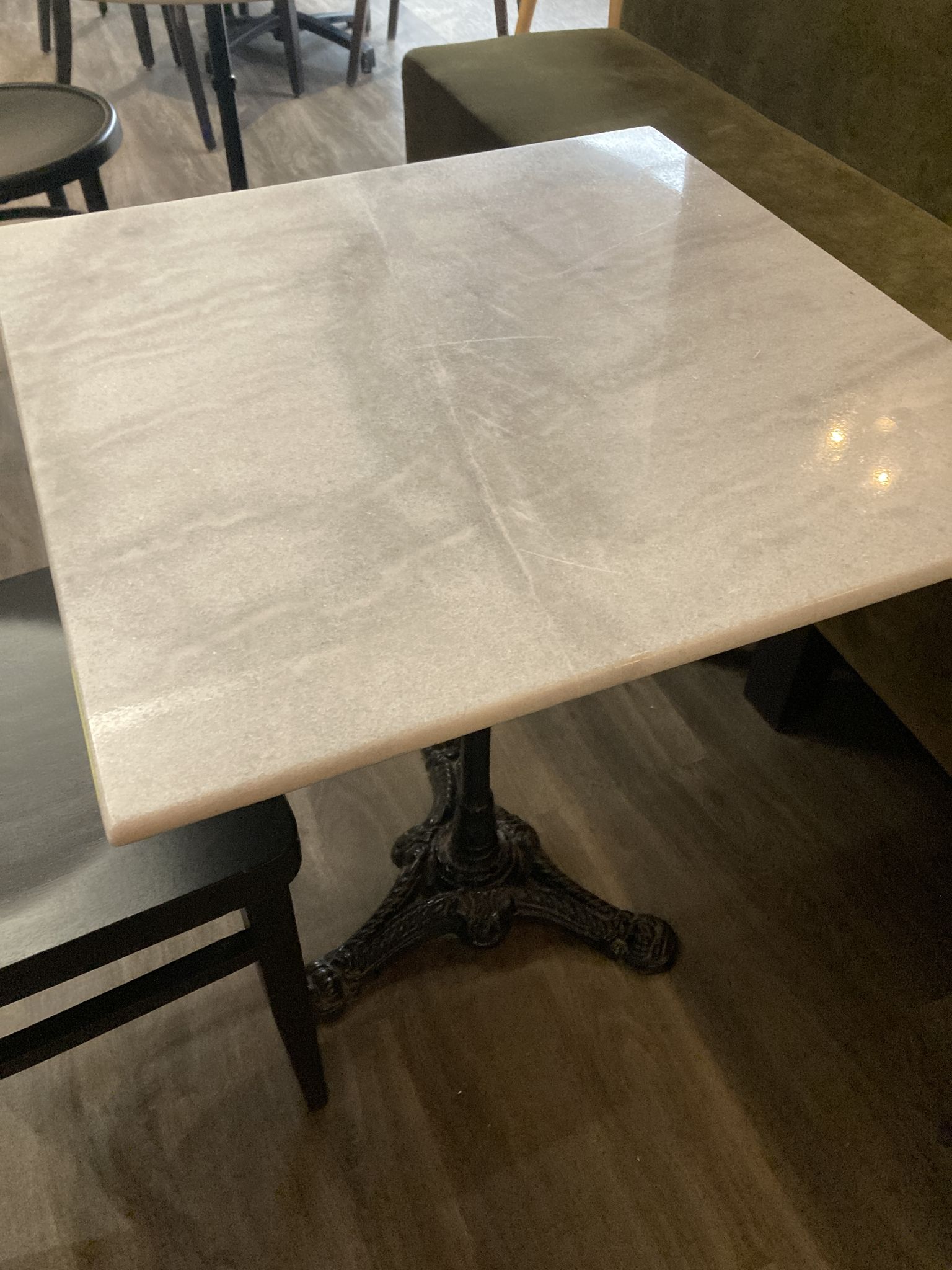 Bistro table in marble from a Parisian brasserie