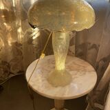Yellow glass mushroom lamp