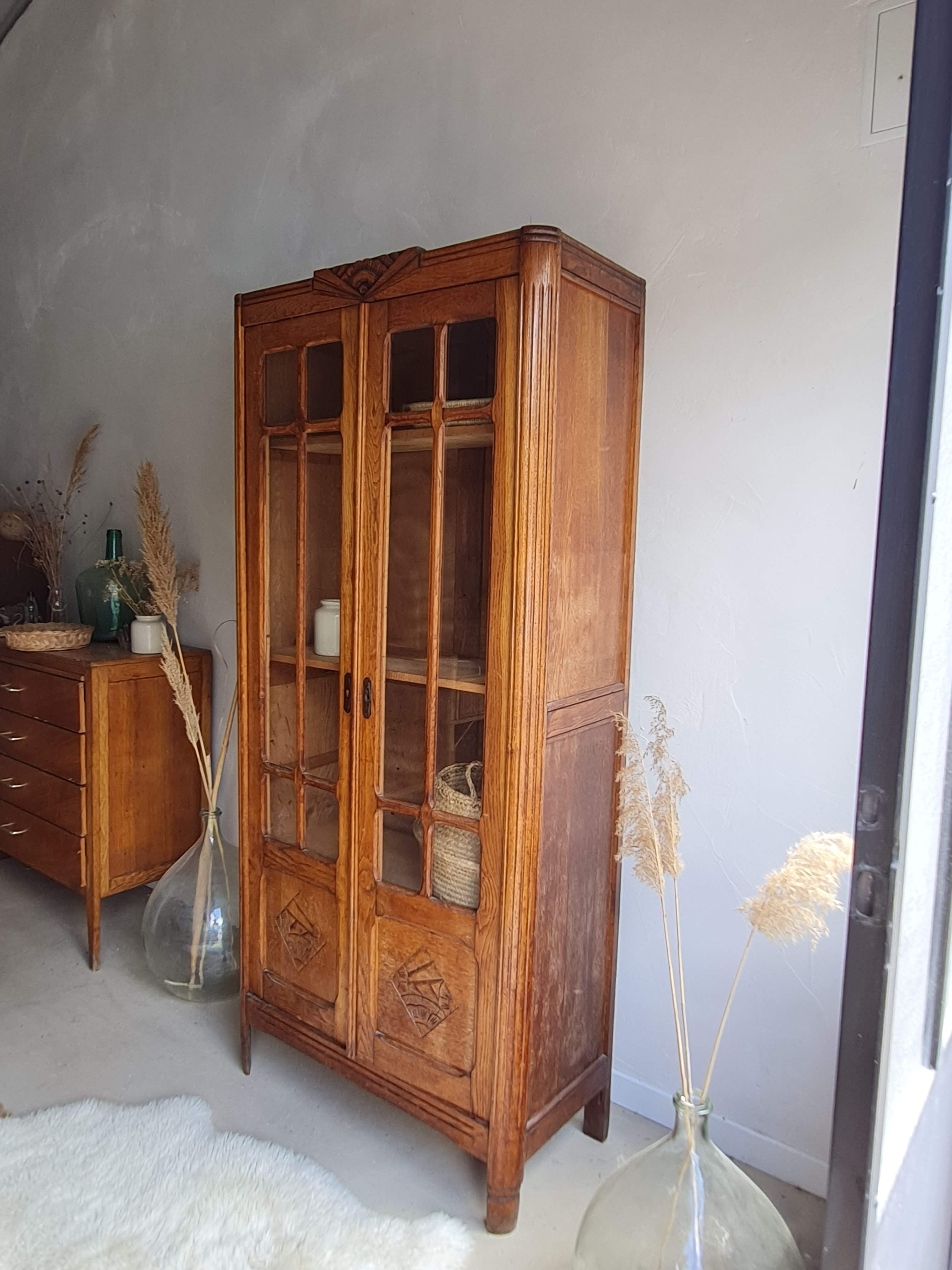 Parisian art deco glass cabinet