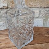 Old square cut crystal carafe with stopper 1l