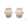Pair of vintage opaline glass lamps by Hustadt Leuchten in the shape of mushrooms.