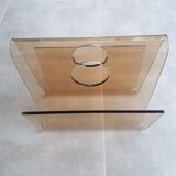Newspaper holder, Lucite, 70s