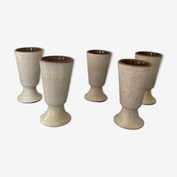 Lot de 5 mugs en grès vernissé