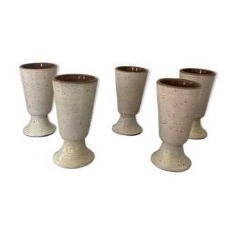 Lot de 5 mugs en grès vernissé