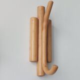 Porte-manteaux muraux vintage en bambou du milieu du siècle